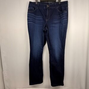 Lee Jeans Women 20 Long Dark Wash Regular‎ Fit Midrise Straight